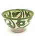 Handcrafted Ceramic Bowl - Olive Green Color - Moroccan Handicraft - Andalusian Floral Design - Tasaluq Model