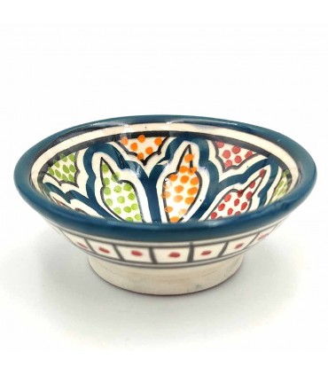 Asfi Ceramic bowl bowl - Coral Blue Color - Moroccan Handicraft - Basata Model