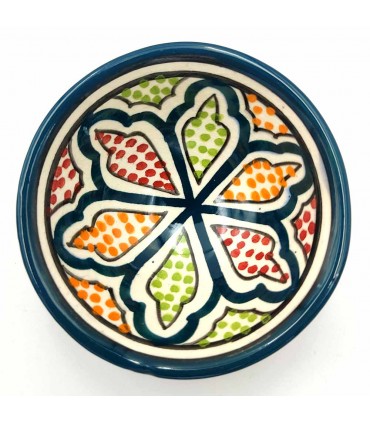 Asfi Ceramic bowl bowl - Coral Blue Color - Moroccan Handicraft - Basata Model