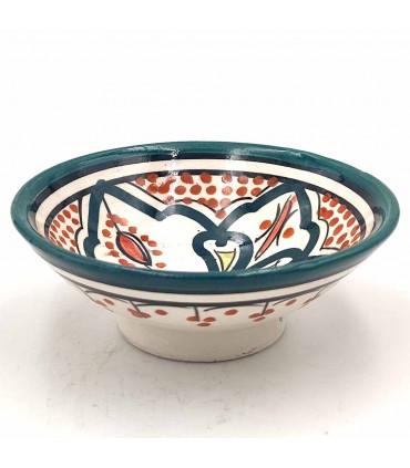 Asfi Ceramic bowl bowl - Coral Blue Color - Moroccan Handicraft - Basata Model