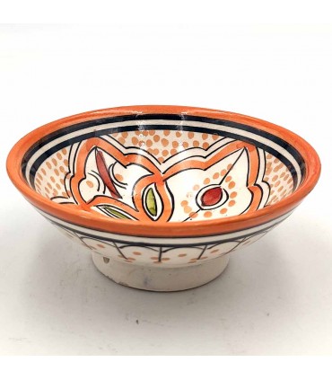 Bol bol en céramique par Asfi - Couleur Orange - Artisanat Marocain - Modèle Basata
