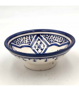 Tigela de cerâmica da Asfi - Cor Azul e Branco - Artesanato Marroquino - Modelo Basata
