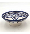 Asfi Ceramic Bowl Bowl - Blue and White Color - Moroccan Handicraft - Basata Model