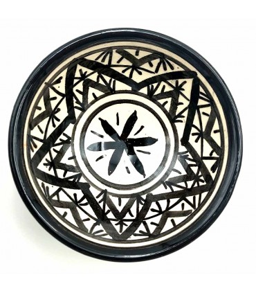 Bol bol en céramique par Asfi - Couleur Noir Et Blanc - Artisanat Marocain - Modèle Basata