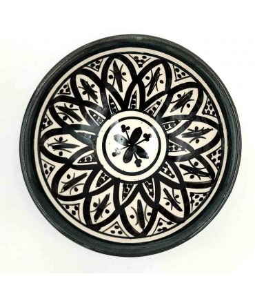 Bol bol en céramique par Asfi - Couleur Noir Et Blanc - Artisanat Marocain - Modèle Basata