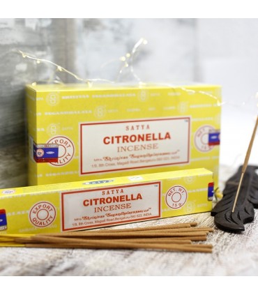 Pauzinhos Aromáticos de Incenso - Satya - Citronela Aroma - Queimador Aromatizante Oriental - 15 gr.