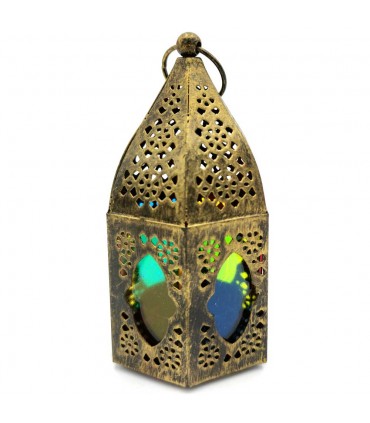 Lantern Lantern Candle Holder - Multicolored Crystals - Fatuma Model