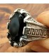 Stainless Steel Alloy Unisex Ring - Black Stone - Medieval Gothic Style - Zamania Ashra Aswad Model