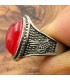 Anillo Unisex Aleación Inox - Piedra Roja - Estilo Medieval Gótico - Modelo Ashrin Ahmar