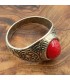 Anillo Unisex Aleación Inox - Piedra Roja - Estilo Medieval Gótico - Modelo Wahid Ashrin Ahmar