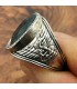 Anillo Unisex Aleación Inox - Piedra Negra - Estilo Medieval Gótico - Modelo Arbaa Ashrin Ahmar