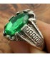 Stainless Steel Alloy Unisex Ring - Green Stone - Medieval Gothic Style - Zalaza Zalazin Akhdar Model