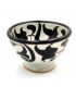 Ciotola in ceramica artigianale - Colore nero - Artigianato marocchino - Design floreale andaluso - Modello Tasaluq