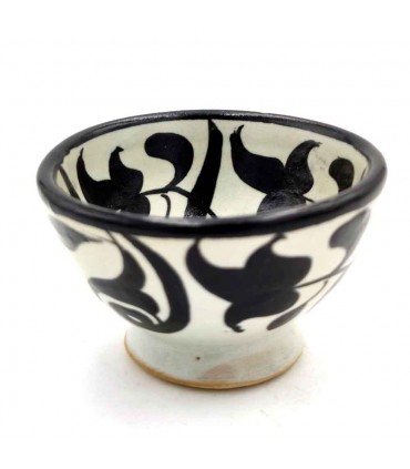 Handgefertigte Keramikschale – Farbe Schwarz – marokkanische Handwerkskunst – andalusisches Blumenmuster – Tasaluq-Modell