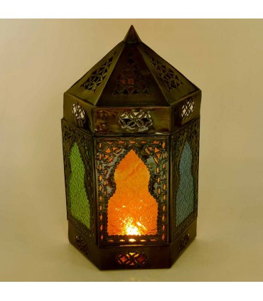 Applique Interno Parete Vetro e Metallo - Decorazione Araba Andalusa - Modello Bab Alkauzar