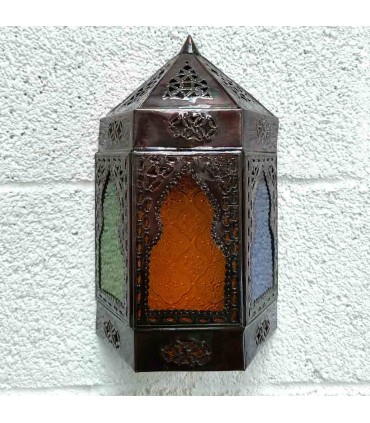 Applique Interno Parete Vetro e Metallo - Decorazione Araba Andalusa - Modello Bab Alkauzar