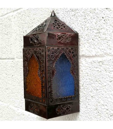 Applique Interno Parete Vetro e Metallo - Decorazione Araba Andalusa - Modello Bab Alkauzar