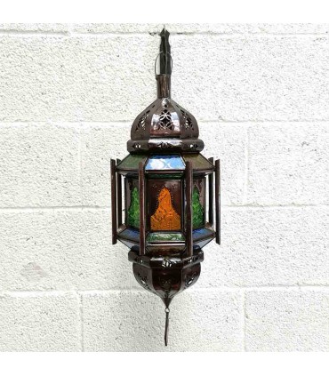 Lampada interna a soffitto Andalusia - Vetro e metallo - Artigianato marocchino - Modello Bab Alkauzar