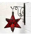 Lámpara Estrella Andalusí  - Color Rojo Navideño - Artesanía Marroquí - Modelo Estrella Belen
