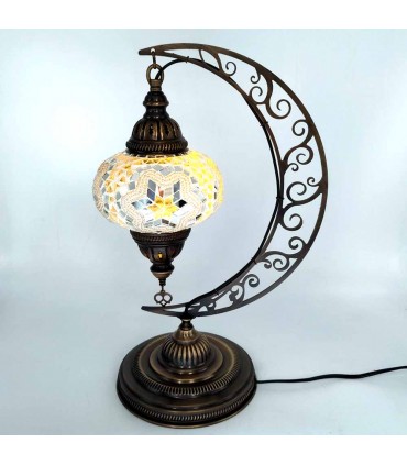 Candeeiro de Mesa Turco Lua e Estrela - Decoração Andaluza - nº 3 - Modelo Hilal