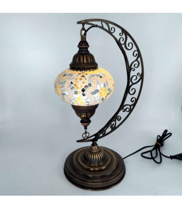 Candeeiro de Mesa Turco Lua e Estrela - Decoração Andaluza - nº 3 - Modelo Hilal