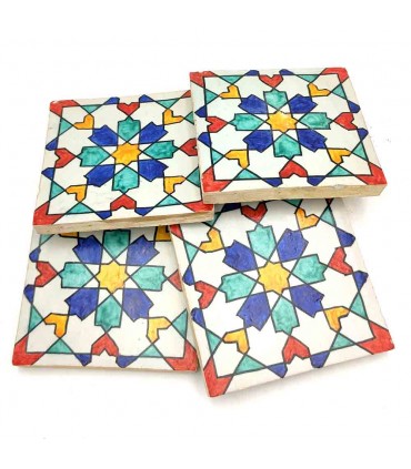 Carrelage Andalou - Mosaïque Nazari - Multicolore - 15x15 cm - Fait Main - Modèle 89