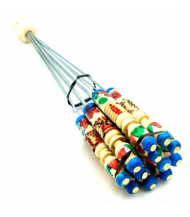 12 x Meta and Wood Skewers for Barbecue or Plancha - Moroccan Crafts - Chaui Model
