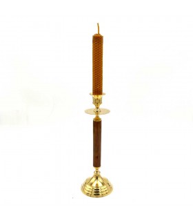 Holz-Kerze-Halter - bronze