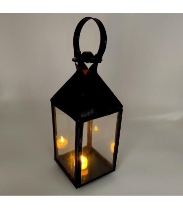 Schmiedeeisen Laterne Quadrat - top-Qualität - Asa - 33 cm