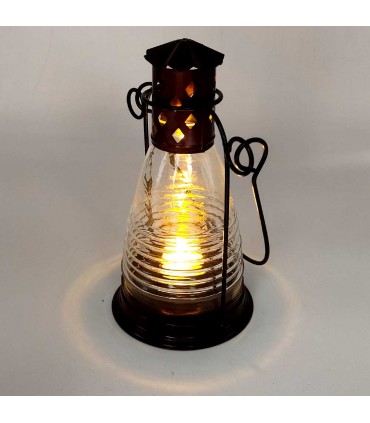 Garrafa vela lanterna - forjamento e vidro