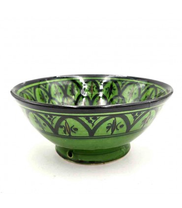 Tigela de cerâmica Asfi - Cor Verde - Artesanato Marroquino - Modelo Lainun