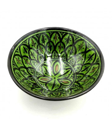 Bol bol en céramique Asfi - Couleur Vert - Artisanat Marocain - Modèle Lainun