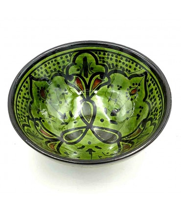 Tigela de cerâmica Asfi - Cor Verde - Artesanato Marroquino - Modelo Lainun