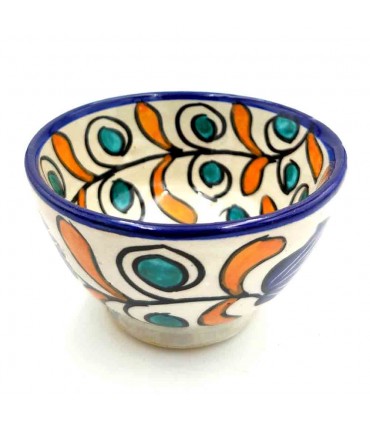 Handgefertigte Keramikschale/Schüssel – mehrfarbig – marokkanisches Kunsthandwerk – andalusisches Blumenmuster – Tasaluq-Mix-Mod