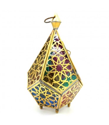 Farolillo Farol de Latón - Artesanía Marroquí - Decoración Árabe - Modelo 2 Nuhas