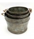 Pack 3 Metal Multipurpose Baskets or Buckets - Vintage Decoration - Mukaeab Model