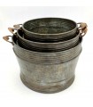Pack 3 Metal Multipurpose Baskets or Buckets - Vintage Decoration - Mukaeab Model