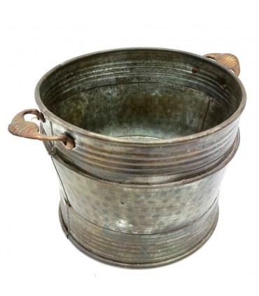 Pack 3 Mehrzweckkörbe oder -eimer aus Metall – Vintage-Dekoration – Mukaeab-Modell