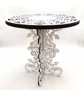 Mesa Lateral em Madeira Árabe - Corte a Laser - Decoração Árabe - Modelo Khalaf