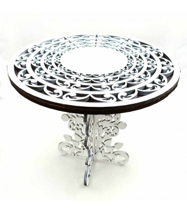 Mesa Auxiliar Madera Árabe - Corte Laser - Decoración Árabe - Modelo Khalaf