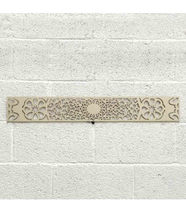 Treillis Bois Blanc Os - Bordure - Plinthe - Décoration Orientale - Découpe Laser - Modèle Splendeur - 85 x 12 cm