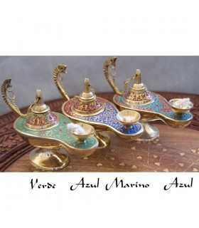 Génie Aladdin lampe à huile - mèche de coton - bronze - nouveauté