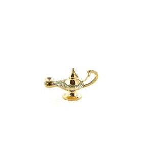 Génie Aladdin lampe à huile - mèche de coton - bronze - nouveauté