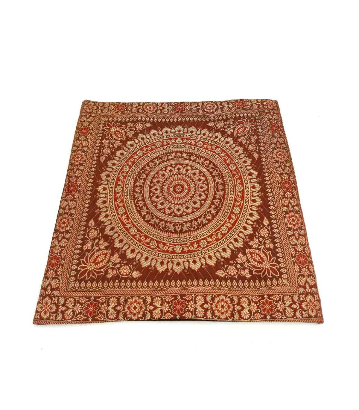 Cuscino in seta Indian Handwoven Banarasi, turchese - 40 cm x 40 cm