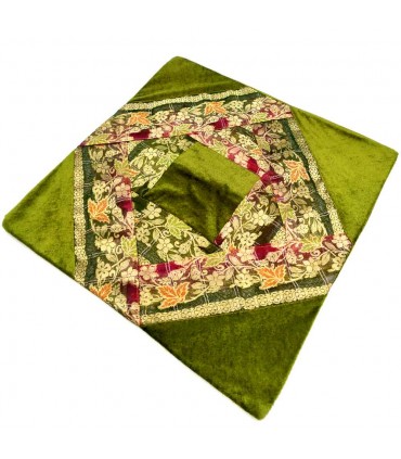 Fine toile et velours - coussin design 40 cm - plusieurs couleurs - arabe