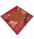 Housse de Coussin Pathwork - Découpes Sari - Artisanat Indien - Modèle Jaudein 40x40cm