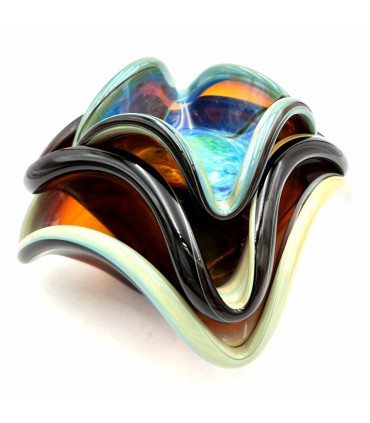 Porta-objetos decorativos em vidro Murano sírio - Multiuso Acabamento Brilhante Modelo Mushawah