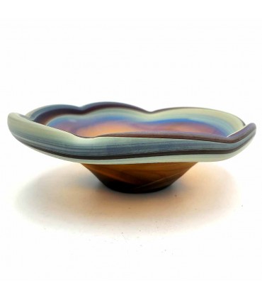 Syrian Handcrafted Murano Glass Decorative Fruit Bowl - Multipurpose Matte Finish Fawakih Model
