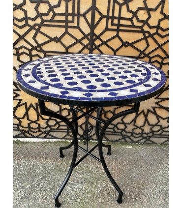 ANDALUSI MOSAIC GARDEN TABLE - ZELIGE AZULEJOS FEZ - MODEL RIF