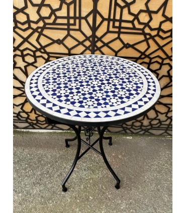 MESA DE JARDIM MOSAICO ANDALUZ - ZELIGE AZULEJOS FEZ - MODELO TARUDAN